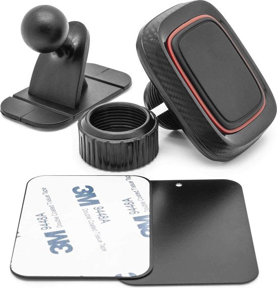 Telefoonhouder auto – Magneet – 3M plakmontage – 360° draaibaar dashboard – Set van 2 – Zwart-Ilumina Benelux