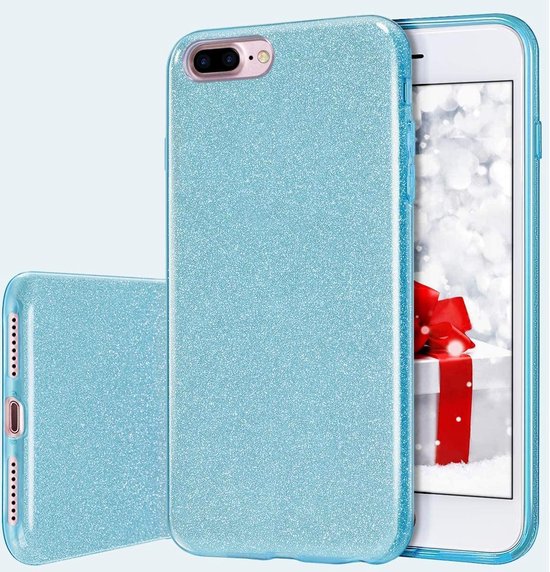 iPhone SE 2020/7/8 Hoesjes – Siliconen TPU Backcover – Glitter BlingBling – Schokbestendig – Blauw-Ilumina Benelux