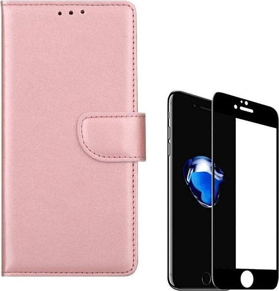 iPhone 7/8/SE 2020/2022 Hoesjes – Bookcase Portemonnee – Magneetsluiting – 2x Full Screenprotector – Roségoud-Ilumina Benelux