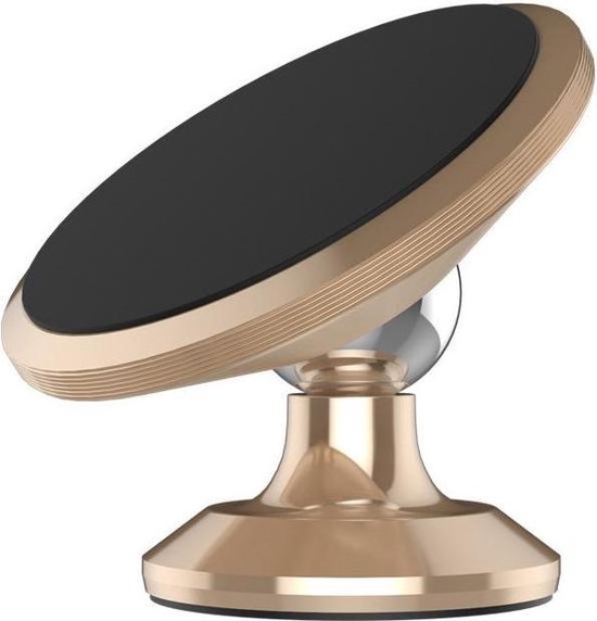 Telefoonhouder auto – Magneet Autohouder Rond – 360° Draaibaar – Universeel – Goud-Ilumina Benelux