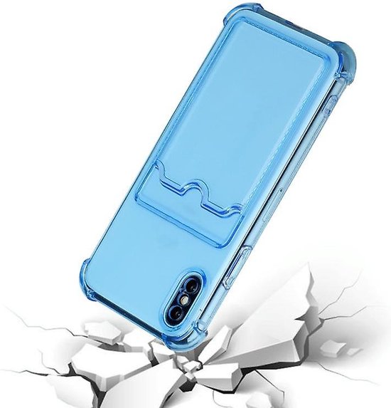 iPhone Xs Max Hoesjes – TPU Backcover – Schokbestendig – Pasjeshouder – Blauw-Ilumina Benelux