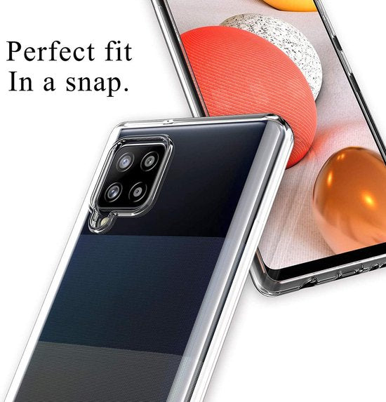 Samsung Galaxy A42 5G Hoesjes – Transparante Siliconen Backcover – Inclusief 2x Screenprotector Gehard Glas – Anti-kras-Ilumina Benelux