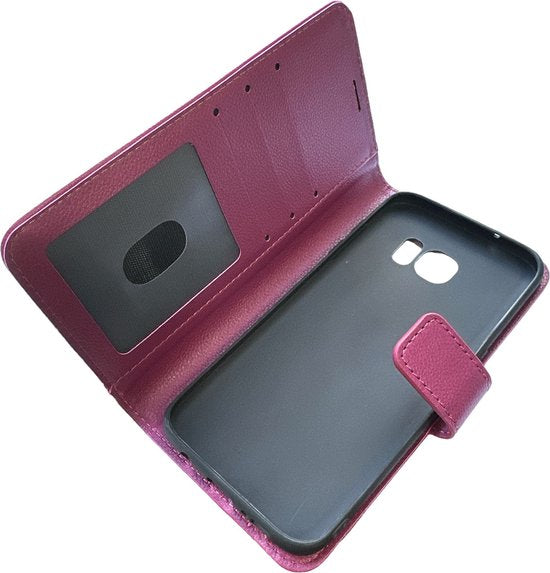 Portemonnee Book Case Hoesje Geschikt voor: Samsung Galaxy S7 Edge - Roze