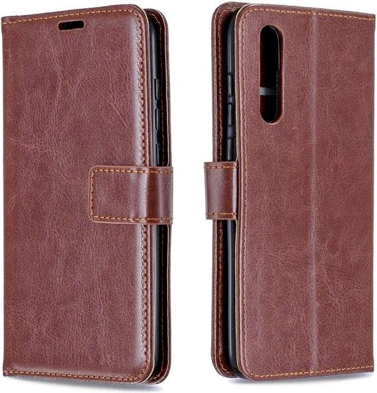 Huawei P20 Lite (2018) Hoesjes – Portemonnee Hoes – Magneetsluiting – Pasjeshouder – Bruin-Ilumina Benelux