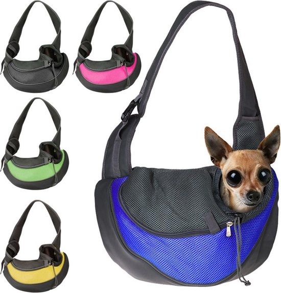 Hondendraagtas – Schoudertas Reistas – Maat L – Voor Hond en Kat – Stof – Zwart-Ilumina Benelux