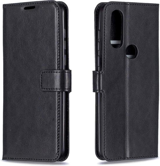 Motorola Moto G Pro 2020 Hoesjes – Portemonnee Book Case – Pasjeshouder – 2x Screenprotector – Zwart-Ilumina Benelux