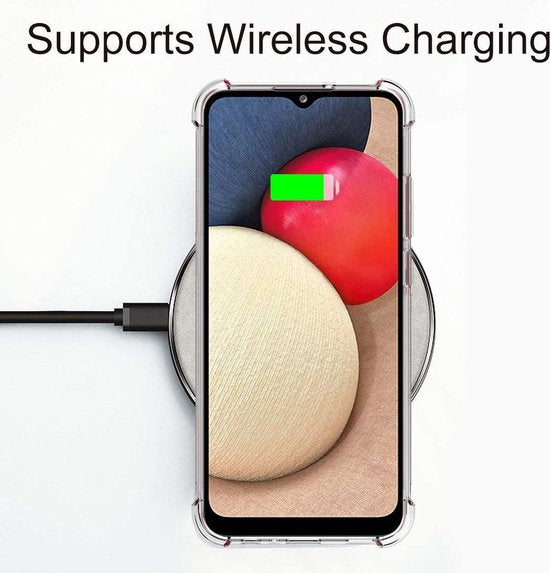 Shockproof Flexibele achterkant Silicone hoesje Transparant Geschikt voor: Samsung Galaxy A02S