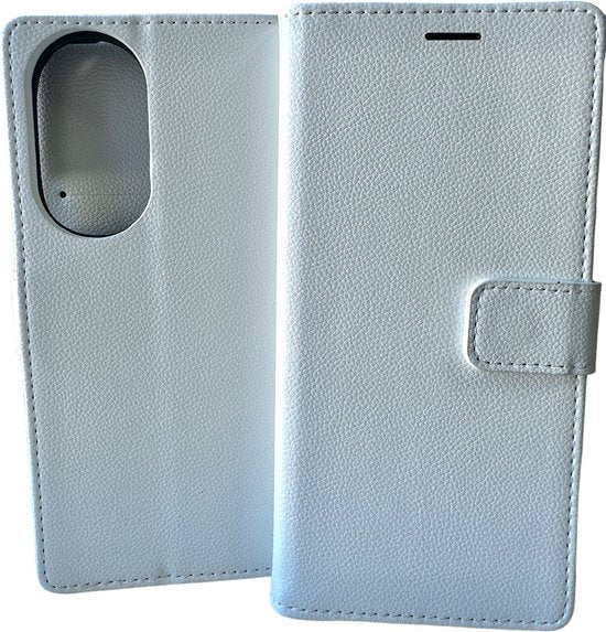 Motorola Edge 30 Pro Hoesjes – Portemonnee Book Case – Magneetsluiting – 2x Screenprotector – Wit-Ilumina Benelux