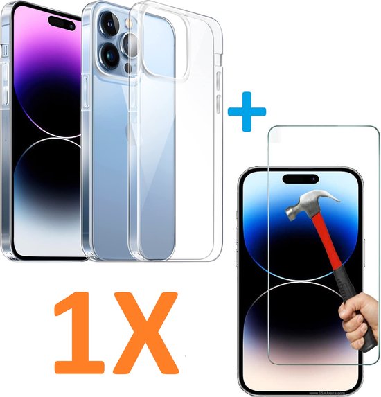 iPhone 13 Hoesjes – Soft TPU Siliconen Backcover – Transparant – Inclusief Screenprotector – Anti-kras-Ilumina Benelux