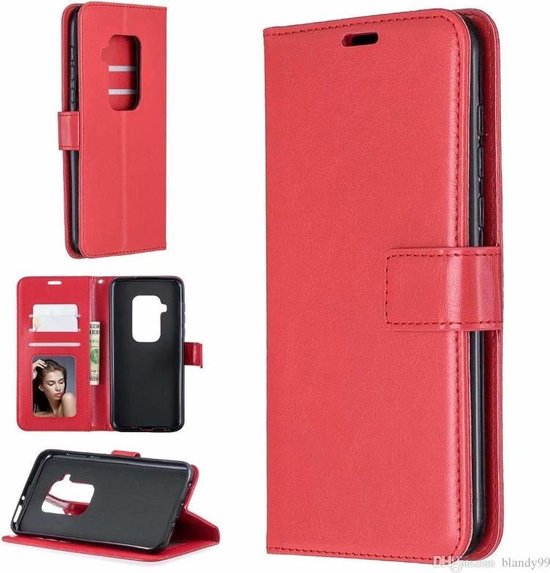 Motorola One Zoom Hoesjes – Portemonnee Book Case – Magneetsluiting – 2x Screenprotector – Rood-Ilumina Benelux
