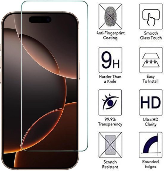 iPhone 16 Pro Max Hoesjes – Crystal Clear Backcover – Schokbestendig – Incl. Screenprotector – Transparant-Ilumina Benelux