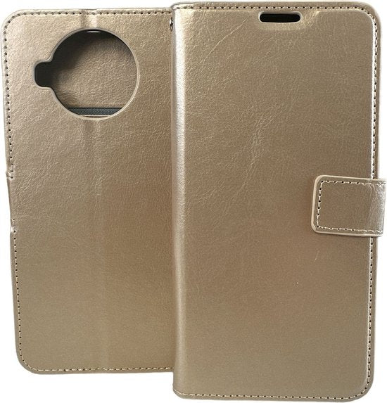 Xiaomi Redmi Note 9 Pro 5G Hoesjes – Portemonnee Book Case – Pasjeshouder – Magneetsluiting – Goud-Ilumina Benelux