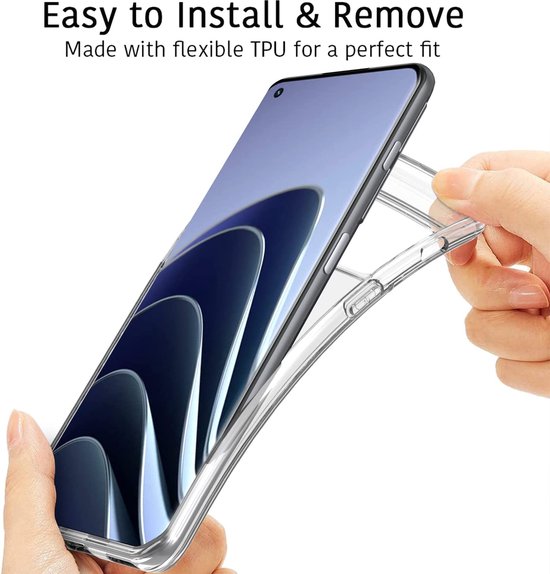 OnePlus 10 Pro Hoesjes – Transparante Siliconen Backcover – Schokbestendig – Inclusief 3x Screenprotector-Ilumina Benelux