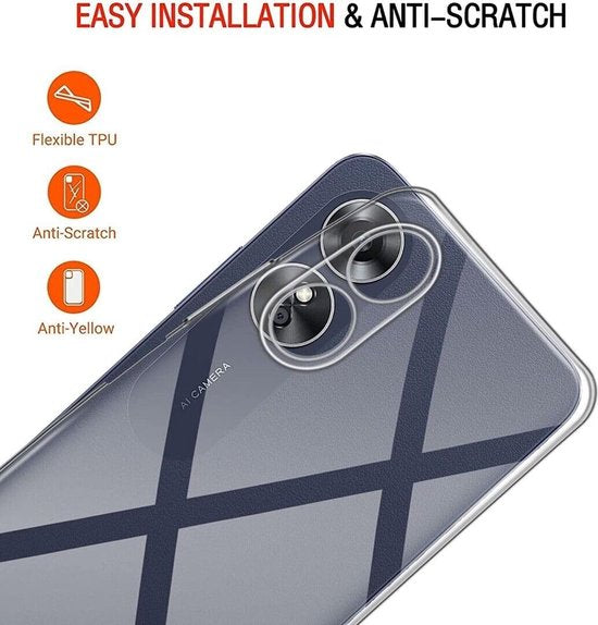 OPPO A18 / A38 Hoesjes – Siliconen Backcover – Transparant – Soft TPU – Beschermhoes-Ilumina Benelux