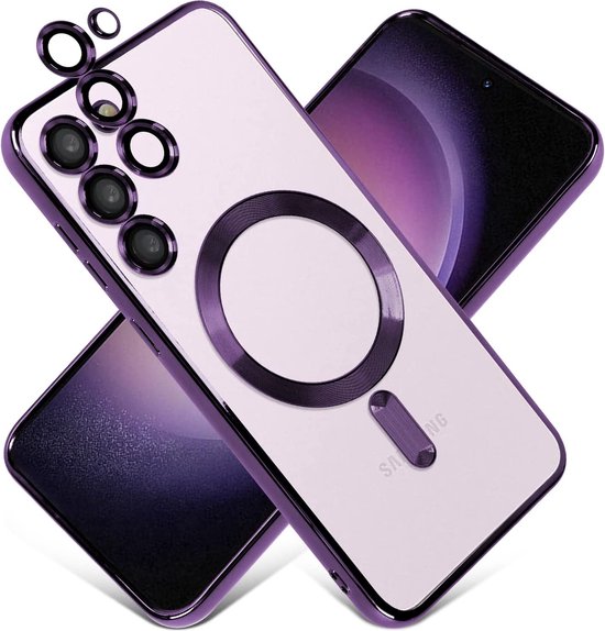 Samsung Galaxy S23 Hoesjes – Magnetische MagSafe Backcover TPU – Camerabescherming – Paars-Ilumina Benelux