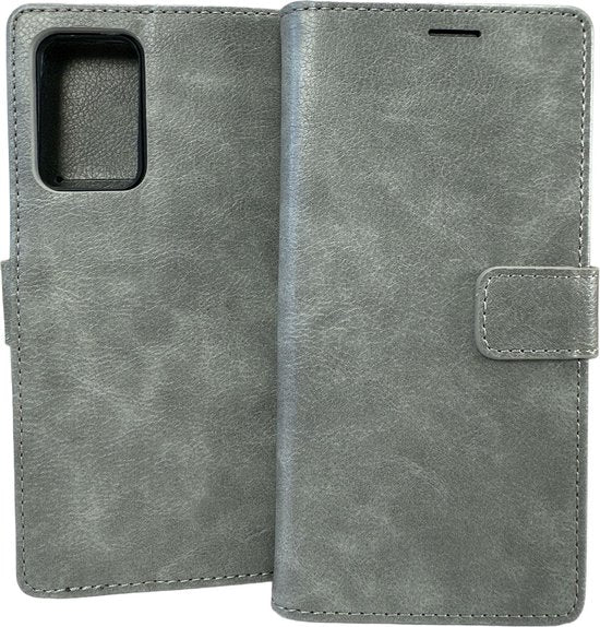 Oppo Reno 7 5G Hoesjes – Portemonnee Bookcase – Pasjeshouder – Magneetsluiting – Grijs-Ilumina Benelux