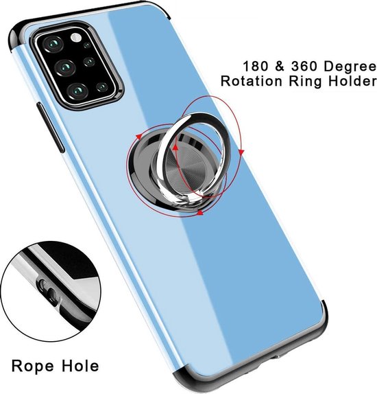 Samsung Galaxy S20 Plus Hoesjes – Backcover met Ringhouder – Grip & Standaard – Zwart-Ilumina Benelux