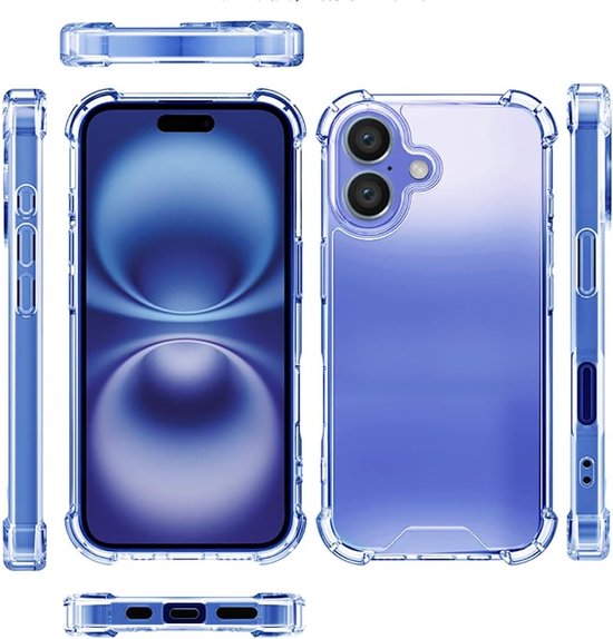 iPhone 16 Plus Hoesjes – Transparante Backcover – Schokbestendig – Nekkoord – Lichtroze-Ilumina Benelux