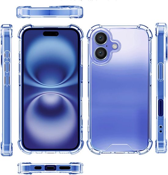 iPhone 16 Hoesjes – Crystal Clear Backcover – Schokbestendig – Inclusief Screenprotector – Transparant-Ilumina Benelux