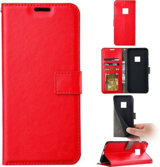 Nokia XR20 Hoesjes – Portemonnee Book Case – Pasjeshouder – Magneetsluiting – Rood-Ilumina Benelux