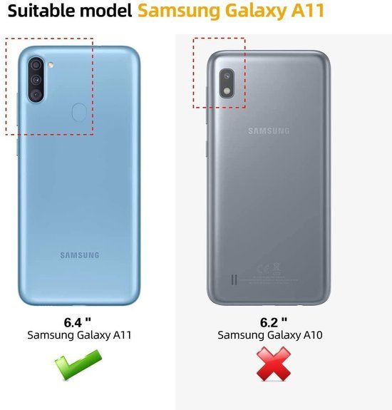 Samsung Galaxy A11 Hoesjes – Transparante Siliconen Backcover – Inclusief 2x Screenprotector Gehard Glas – Anti Kras-Ilumina Benelux