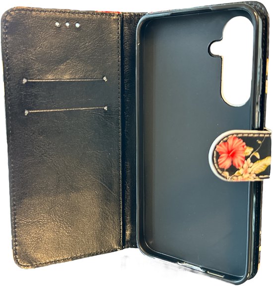 Samsung Galaxy S22 Plus Hoesjes – Bookcase Portemonneehoes – Magneetsluiting – Pasjeshouder – Bloemenprint-Ilumina Benelux