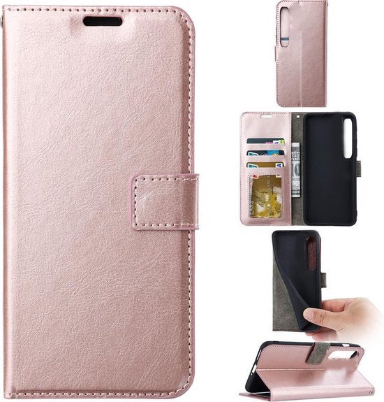 Xiaomi Mi 10 / Mi 10 Pro Hoesjes – Portemonnee Book Case – Pasjeshouder – Magneetsluiting – Roségoud-Ilumina Benelux