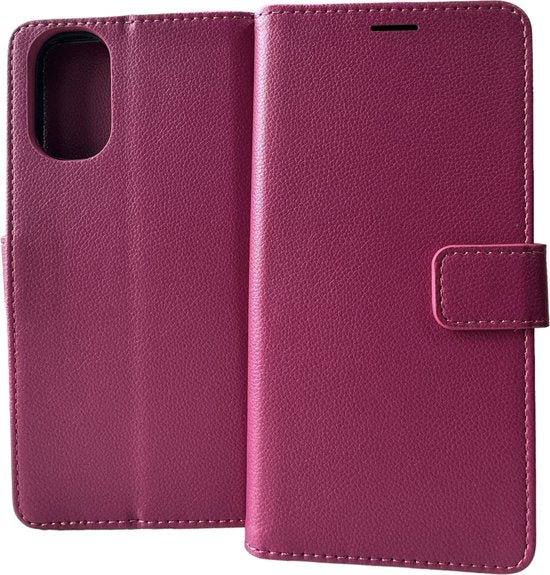 Xiaomi Redmi 10 2022 Hoesjes – Portemonnee Book Case – Pasjeshouder – 2x Gehard Glas Screenprotector – Roze-Ilumina Benelux
