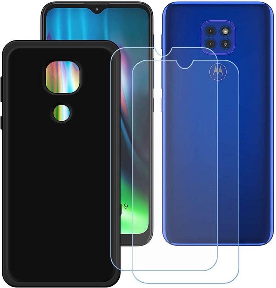 Motorola Moto E7 Plus Hoesjes – Siliconen Backcover – Inclusief 2 Screenprotectors – Zwart-Ilumina Benelux