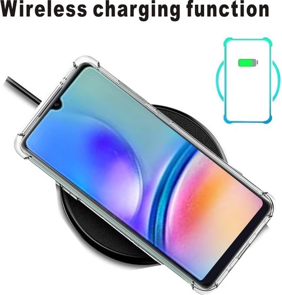 Shockproof Hoesje Geschikt voor: Samsung Galaxy A05s - Anti -Shock Silicone - Zwart + 2x Screenprotector