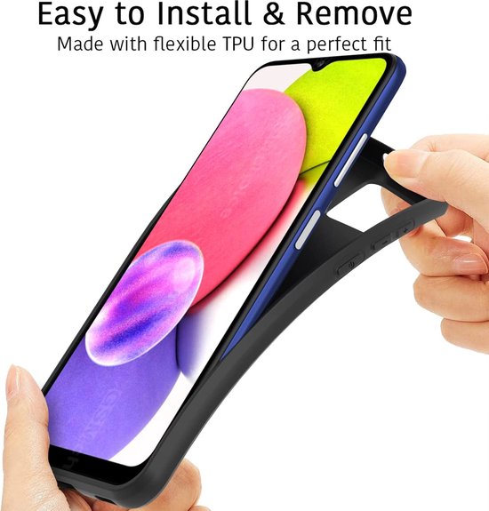 Samsung Galaxy A03S Hoesjes – Siliconen Backcover – Flexibel – Schokbestendig – Zwart-Ilumina Benelux