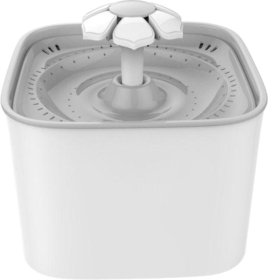 Drinkfontein Kat & Hond – Automatische Waterfontein – Ultra Stil & BPA-vrij - Water drinkbak - Huisdieren Waterdispenser met Filter – Drinkbak Konijnen/Huisdieren - Grijs