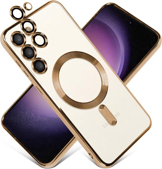 Samsung Galaxy S23 Hoesjes – Magnetische MagSafe Backcover – TPU – Camerabescherming – Goud-Ilumina Benelux