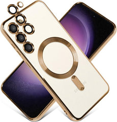 Samsung Galaxy S23 Hoesjes – Magnetische MagSafe Backcover – TPU – Camerabescherming – Goud
