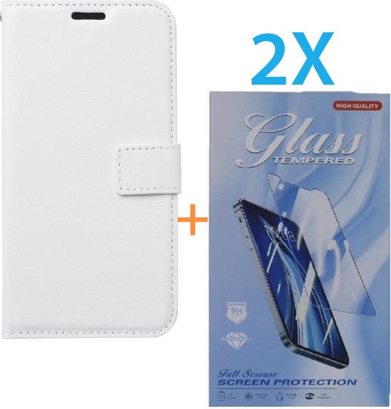 iPhone 16 Plus Hoesjes – Portemonnee Hoes – Magneetsluiting – Inclusief 2x Screenprotector – Wit-Ilumina Benelux