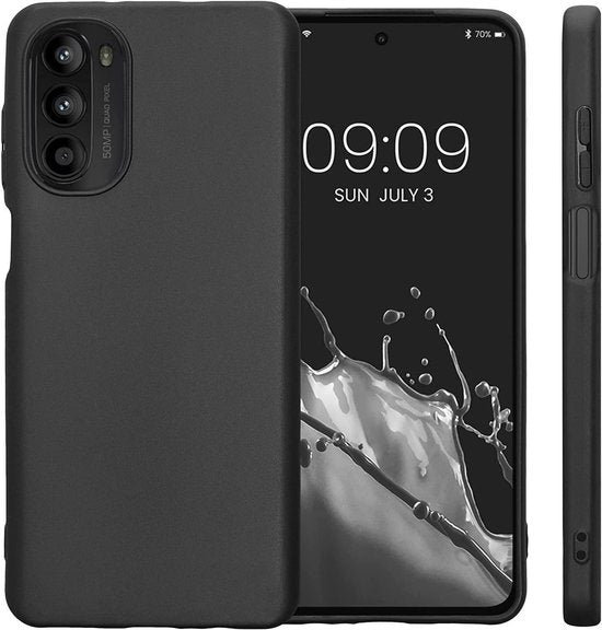 Motorola Moto G62 5G Hoesjes – Siliconen Backcover – Inclusief 2 Screenprotectors – Zwart