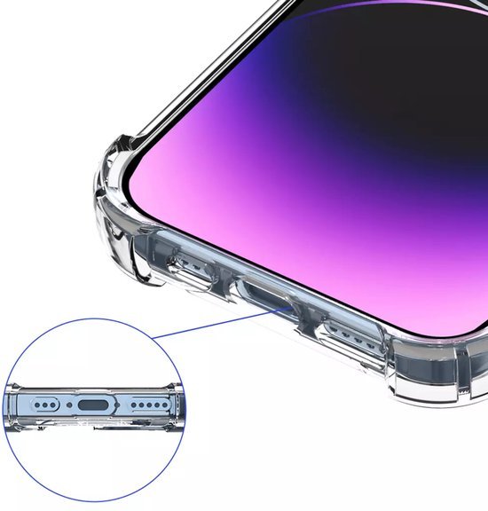 iPhone 15 Plus Hoesjes – Transparante Backcover – Schokbestendig – Met Camera Lens Protector + 2x Screenprotector-Ilumina Benelux