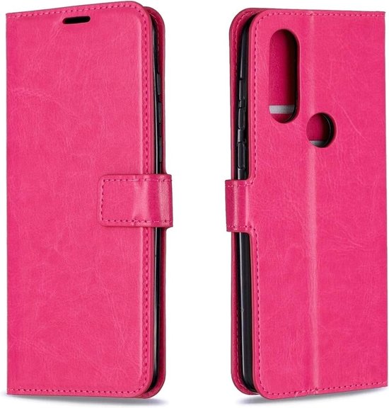 Motorola Moto G8 Plus Hoesjes – Portemonnee Hoes – Bookcase – Pasjeshouder – Roze