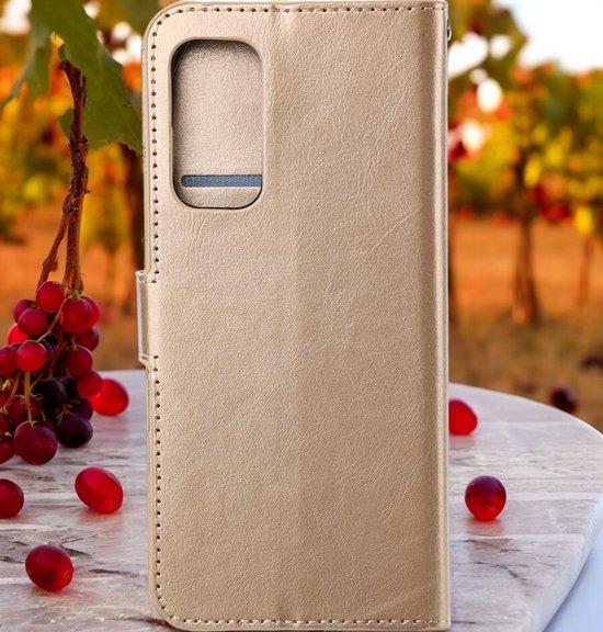 Samsung Galaxy A51 Hoesjes – Portemonnee Bookcase – Pasjeshouder – Magneetsluiting – Goud