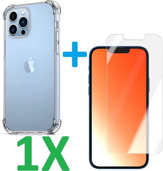 iPhone 13 Pro Max Hoesjes – Siliconen Backcover – Schokbestendig – 1 Pack Screenprotector Gehard Glas-Ilumina Benelux
