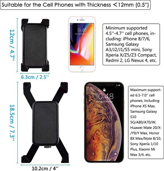 Telefoonhouder fiets – 360° draaibaar stuurhouder – Universeel 4,5-7 inch – Voor smartphone & GPS – Zwart-Ilumina Benelux