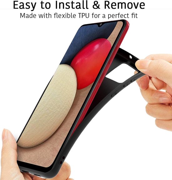 Flexibele achterkant Silicone hoesje zwart Geschikt voor: Samsung Galaxy A02S