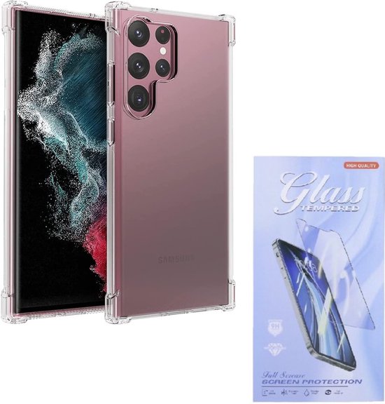 Samsung Galaxy S23 Ultra Hoesjes – Siliconen Backcover – Schokbestendig – Transparant – Incl. 2x Screenprotector-Ilumina Benelux
