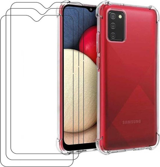 Samsung Galaxy A03s Hoesjes – Siliconen Backcover – Schokbestendig – Transparant – Incl. 3x Screenprotector-Ilumina Benelux