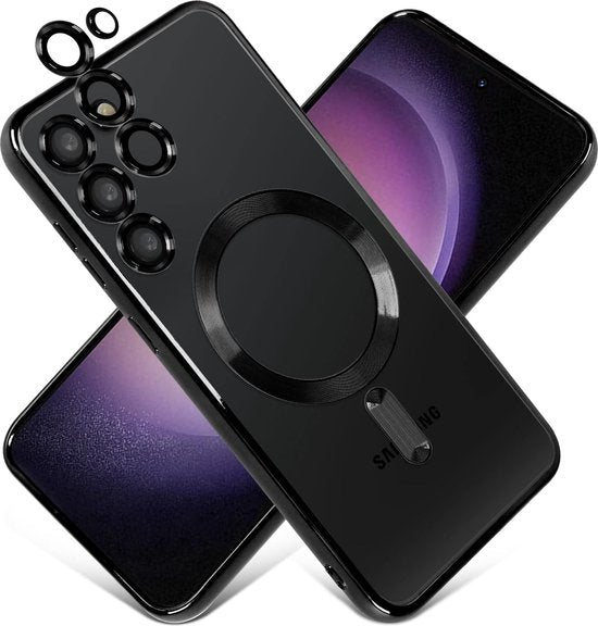 Samsung Galaxy S23 Hoesjes – Magnetische MagSafe Backcover – TPU – Camerabescherming – Zwart-Ilumina Benelux