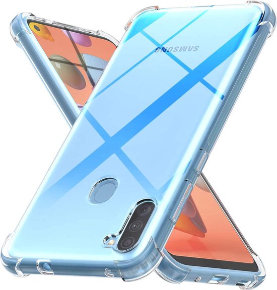Shockproof Flexibele achterkant Silicone hoesje Transparant Geschikt voor: Samsung Galaxy M11