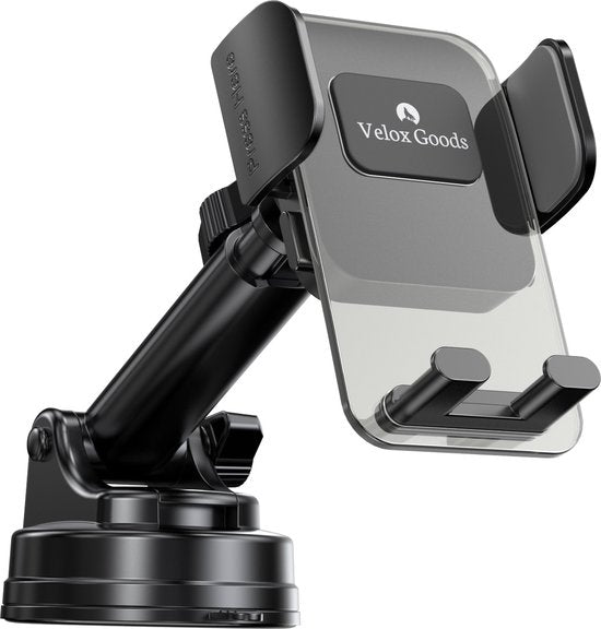 Telefoonhouder auto – Sterke zuignap – 360° draaibaar – Voor dashboard/voorruit/bureau – Zwart-Ilumina Benelux