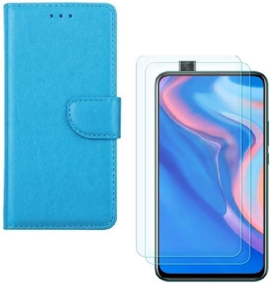 Huawei P Smart Z Hoesjes – Portemonnee Hoes – Pasjeshouder – 2x Screenprotector – Turquoise-Ilumina Benelux