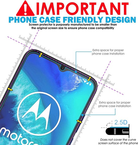 Screenprotector - Geschikt voor Motorola Moto E7 - 9H Glas (1-Pack)