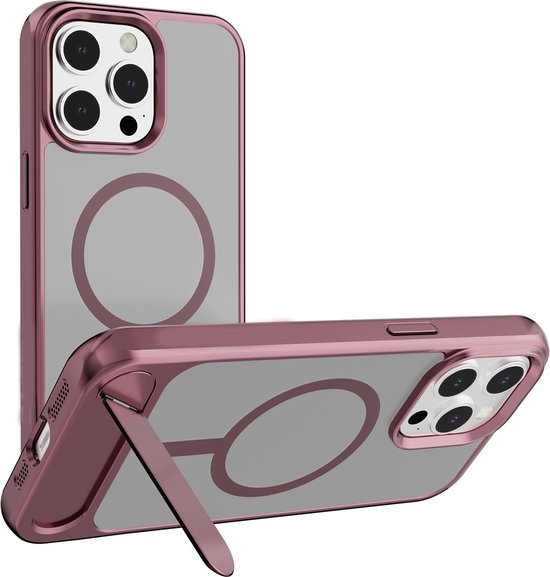 iPhone 16 Hoesjes – Schokbestendige Backcover met Standaard – MagSafe Compatibel – Plum-Ilumina Benelux